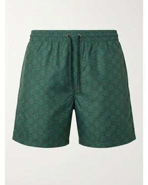 Gucci Monogrammed Drawstring Swimwear - Green