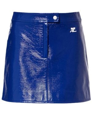 Courreges Logo Miniskirt - Blue