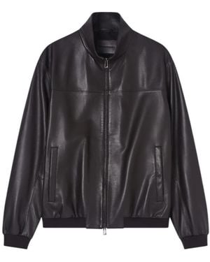 Emporio Armani Zip-Up High Neck Jacket - Black