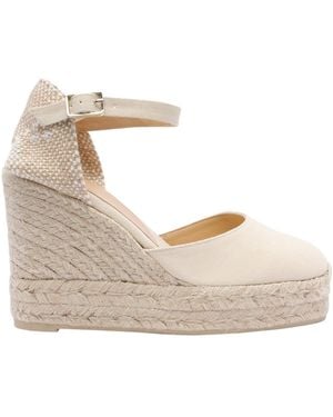 Castañer Castañer Carol Buckeld Wedge-Heel Espadrilles - Metallic