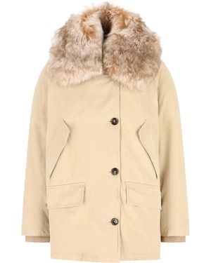 Prada Long-Sleeved Button-Up Coat - Natural