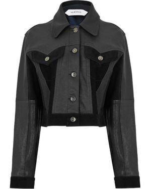 Versace Leather Slim Blouson - Black