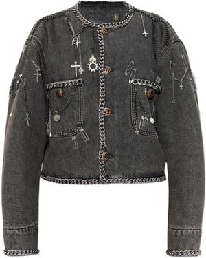 R13 Long Sleeve Denim Jacket - Gray
