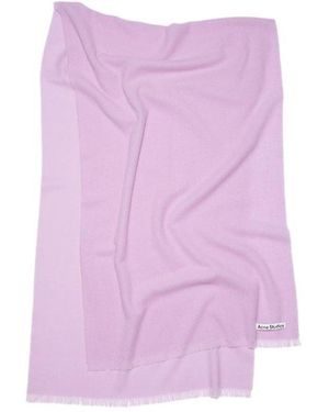Acne Studios Logo-Patch Wool Scarf - Purple