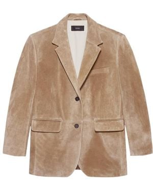 Arma Benny Textured Suede Jacket - Natural
