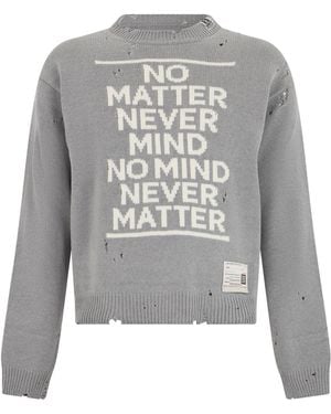 Maison Mihara Yasuhiro Logo Long-Sleeve Jumper - Grey