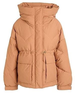 MAX&Co. Long Hooded Down Jacket - Brown