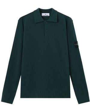 Stone Island Compass-Patch Jumper - Green