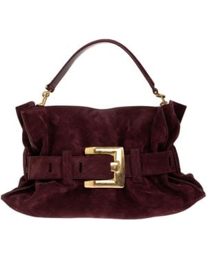 Balmain Anthem Suede Tote Bag - Purple