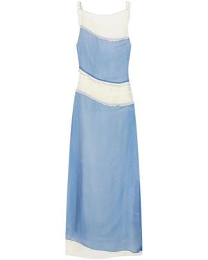 SIR. Aurelia Paneled Chiffon Midi Dress - Blue