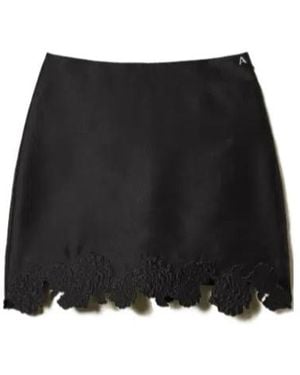 Twinset Twill Miniskirt - Black
