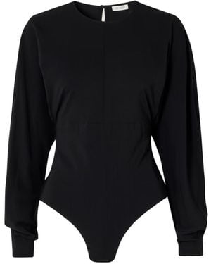 St. Agni Gathered Stretch-Crepe Bodysuit - Black