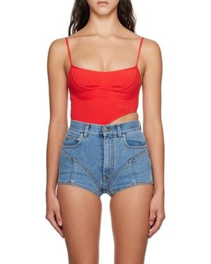 Mugler Hollowed-Out Jumpsuit - Red