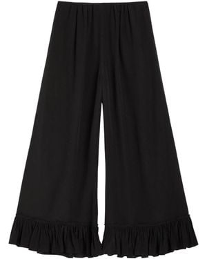 Chloé Silk Wide-Leg Trousers - Black