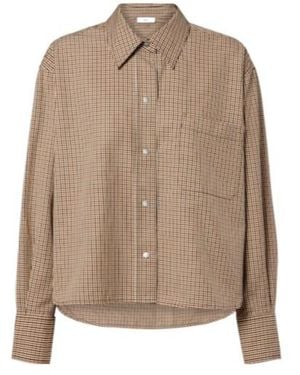 Vince Checked Cotton-Blend Shirt - Brown