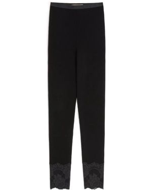 Valentino Logo Waistband Fitted Leggings - Black