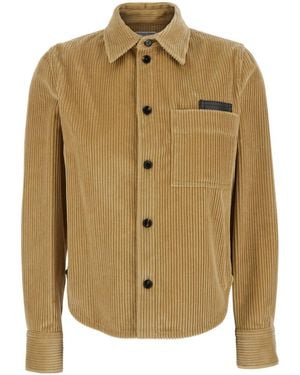 Bottega Veneta Long Sleeved Corduroy Shirt - Green