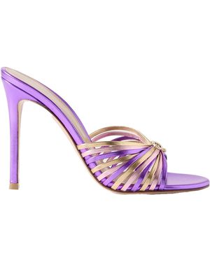Gianvito Rossi 70 Embellished Metallic Leather Sandals - Pink