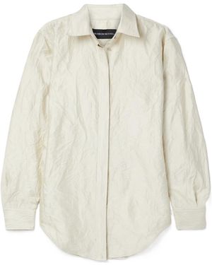 Brandon Maxwell The Allie Crinkled Satin-Twill Shirt - White
