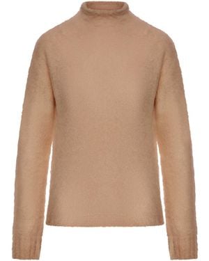 Max Mara Studio Umile Long-Sleeved Knitted Sweater - Brown
