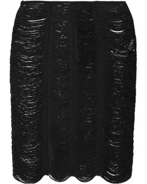 Tom Ford Fringed Scalloped Miniskirt - Black
