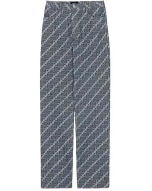 we11done Logo Casual Pants - Gray