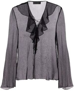 Nili Lotan Ruffled Shirt - Grey