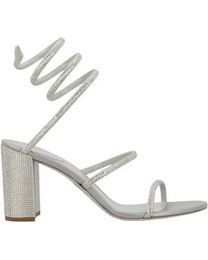 Rene Caovilla Cleo Crystal-Embellished Sandals - White