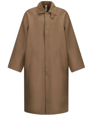 sunflower Long-Sleeved Trench Coat - Brown