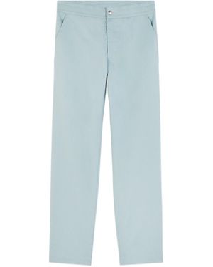 Maison Kitsuné Maison Kitsuné Logo Embroidered Straight-Leg Trousers - Blue