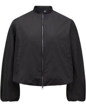 Moncler Logo Patch Zip-Up Bomber Jacket - Black