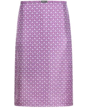 Gucci Monogram Patterned Satin Skirt - Purple
