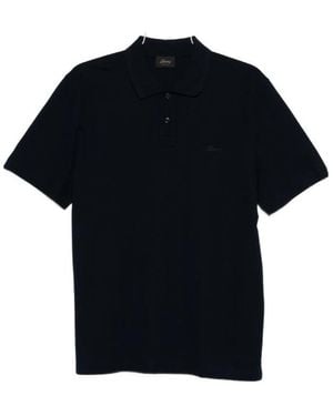 Brioni Embroidered Logo Polo Shirt - Black