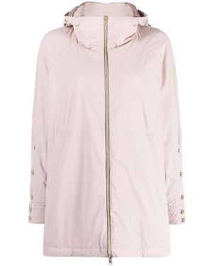 Herno Long Sleeved Hooded Zip-Up Coat - Pink