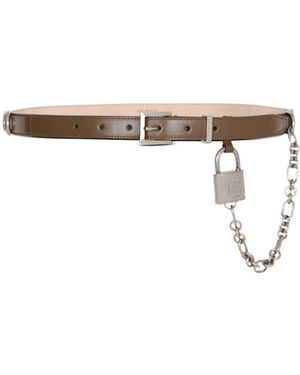 Balmain Sync Narrow Leather Belt - White