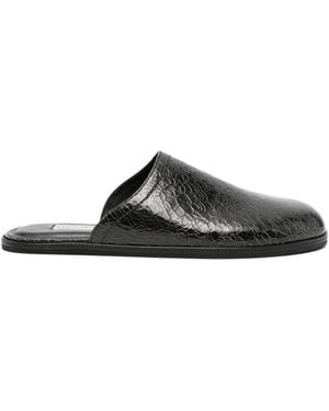 NAMACHEKO Crackled-Effect Loafers - Black