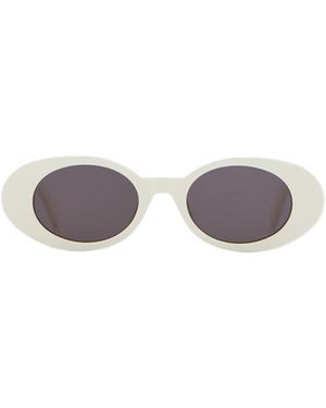 Palm Angels Eyewear Gilroy Oval Frame Sunglasses - White