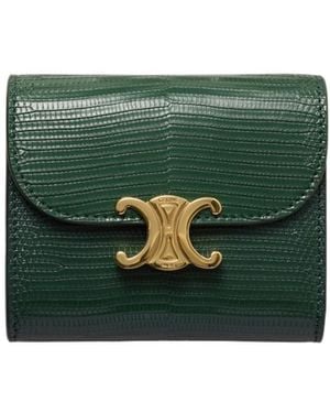 Celine Small Flap Wallet - Green