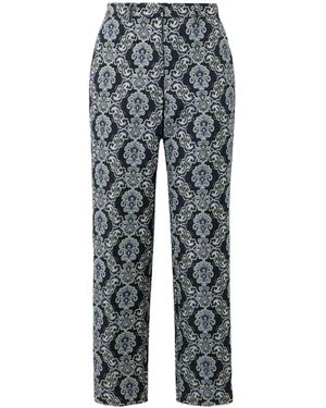 Etro Floral-Brocade Straight Leg Cropped Trousers - Grey