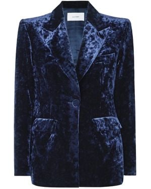 Alex Perry Striped Velvet Blazer - Blue