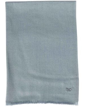 Weekend by Maxmara Lightweight Knit Fringed Scarf - Blue