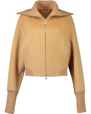 Victoria Beckham Wool-Blend Cropped Jacket - Natural