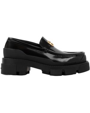 Givenchy Terra Logo Plaque Slip-On Loafers - Black