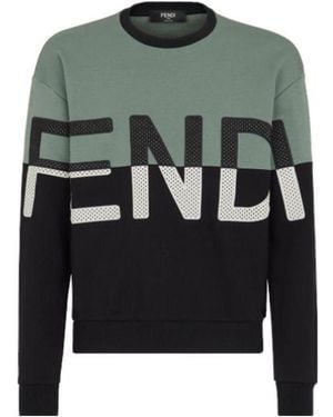 Fendi Logo-Embroidered Sweatshirt - Grey