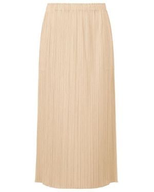 Pleats Please Issey Miyake Pleated Midi Skirt - Natural