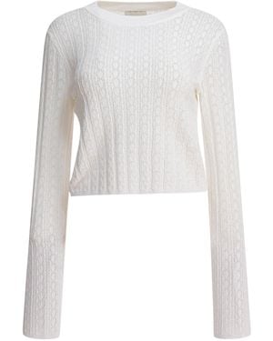 Loulou de Saison 'Tinos' Crew-Neck Long-Sleeve Jumper - White