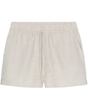 Closed Elasticated-Waistband Shorts - White
