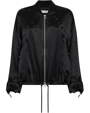 Co. Oversized Drawstring Bomber Jacket - Black