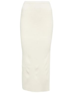 Altuzarra Irvette Ribbed-Knit Midi Skirt - White