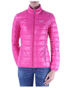 EA7 Logo Quilted Down Jacket - Pink